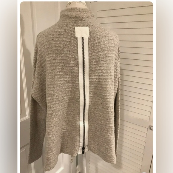 FREE PEOPLE women’s ARTIC FOX Mock Neck Exposed Zip Back Knit Sweater SMALL - Picture 2 of 4